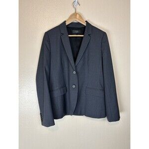 J.Crew 12 Super 120’s Wool Blazer Jacket Gray Pinstripe Button Notch Career